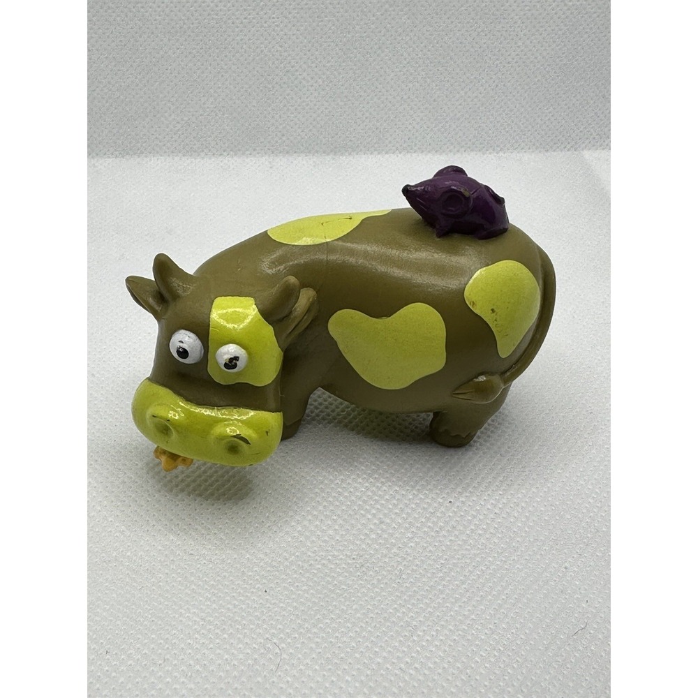 Battat Baa Baa Barn Farm Green 3" Cow With Purple Mouse Replacement Figure Toy